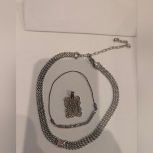 Silver Necklace with Ornate Pendant